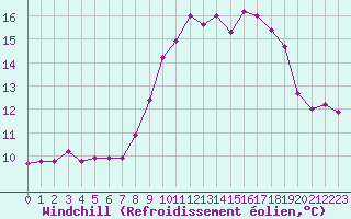 Courbe du refroidissement olien pour Ile du Levant (83)