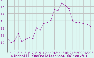 Courbe du refroidissement olien pour Ile Rousse (2B)