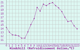 Courbe du refroidissement olien pour Ble - Binningen (Sw)