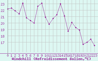 Courbe du refroidissement olien pour Ile Rousse (2B)