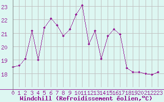 Courbe du refroidissement olien pour la bouée 63058