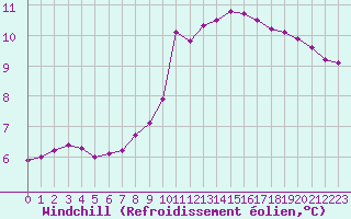 Courbe du refroidissement olien pour Le Mesnil-Esnard (76)