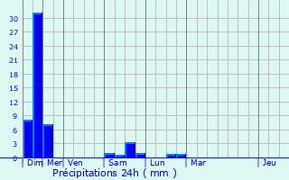 Graphique des précipitations prvues pour Barinque