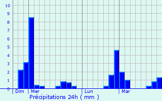 Graphique des précipitations prvues pour Bdeilhac-et-Aynat