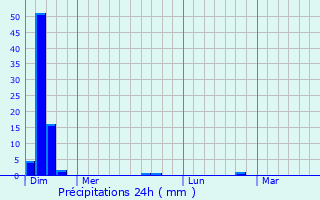 Graphique des précipitations prvues pour Ribarrouy