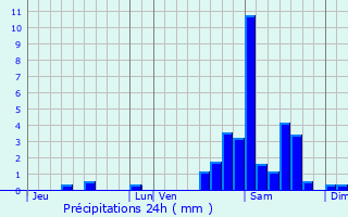 Graphique des précipitations prvues pour Bost