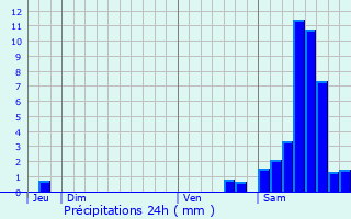 Graphique des précipitations prvues pour Janaillat