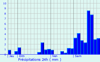 Graphique des précipitations prvues pour Couffy-sur-Sarsonne