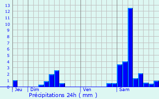 Graphique des précipitations prvues pour Parranquet