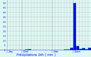 Graphique des précipitations prvues pour Horgues