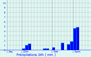 Graphique des précipitations prvues pour Reppe