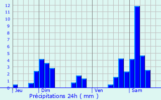 Graphique des précipitations prvues pour Maidires