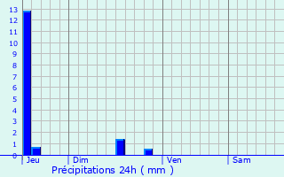 Graphique des précipitations prvues pour Pechbusque