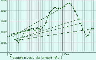 Graphe de la pression atmosphrique prvue pour Hoegaarden