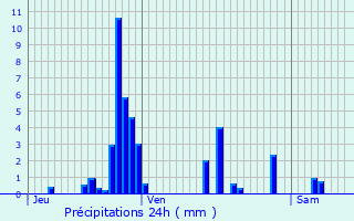 Graphique des précipitations prvues pour Raon-sur-Plaine