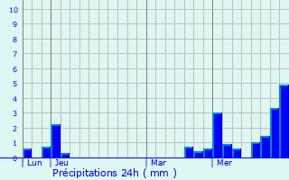 Graphique des précipitations prvues pour Munchhausen