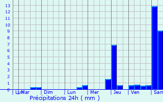 Graphique des précipitations prvues pour Vic-de-Chassenay