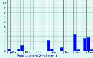 Graphique des précipitations prvues pour Saint-Martin-d