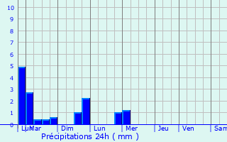 Graphique des précipitations prvues pour Joinville-le-Pont