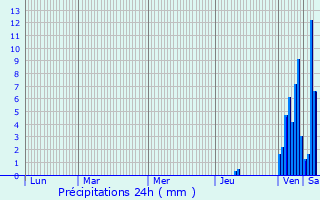Graphique des précipitations prvues pour Saint-Marcory
