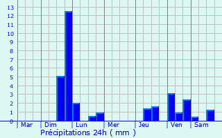 Graphique des précipitations prvues pour Schlsselfeld