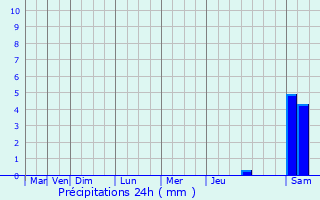 Graphique des précipitations prvues pour Brion