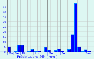 Graphique des précipitations prvues pour El Palmar
