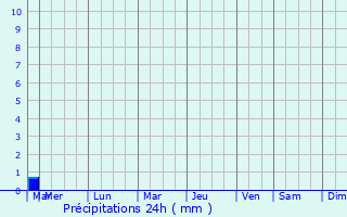 Graphique des précipitations prvues pour Choussy