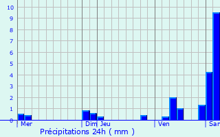 Graphique des précipitations prvues pour Ruffey-le-Chteau