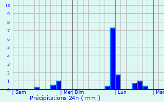 Graphique des précipitations prvues pour Brizambourg