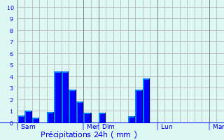 Graphique des précipitations prvues pour Ruederbach