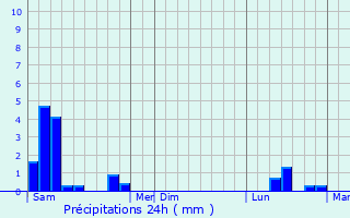 Graphique des précipitations prvues pour Ferrires-ls-Ray