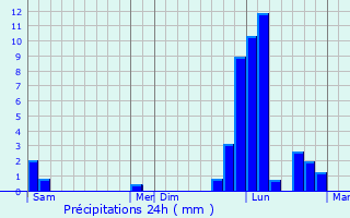 Graphique des précipitations prvues pour Archail
