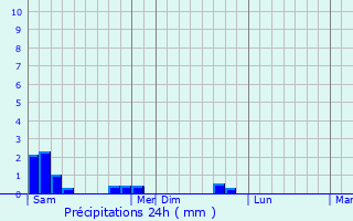 Graphique des précipitations prvues pour Igon