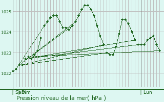 Graphe de la pression atmosphrique prvue pour Saint-Barthlemy-d
