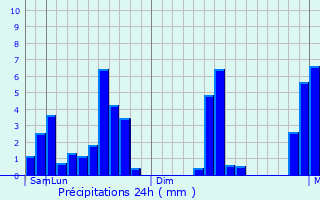 Graphique des précipitations prvues pour Horana South