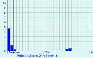 Graphique des précipitations prvues pour Medowie