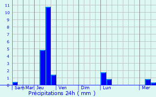 Graphique des précipitations prvues pour La Salvetat-Belmontet