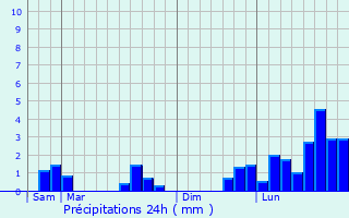 Graphique des précipitations prvues pour Munster