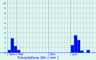 Graphique des précipitations prvues pour Bidon