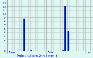 Graphique des précipitations prvues pour Arendonk