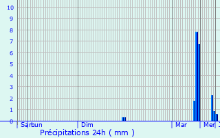 Graphique des précipitations prvues pour Seelbach