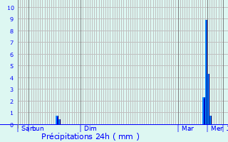 Graphique des précipitations prvues pour Camaret-sur-Mer