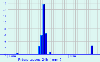 Graphique des précipitations prvues pour Saint-Hubert