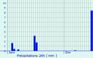 Graphique des précipitations prvues pour Wellen