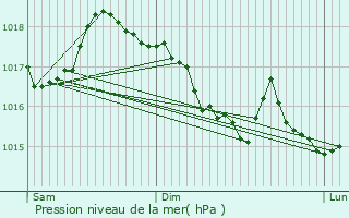 Graphe de la pression atmosphrique prvue pour Roche-en-Rgnier