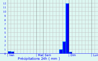 Graphique des précipitations prvues pour Saint-Martin-d