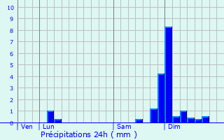 Graphique des précipitations prvues pour Ruy