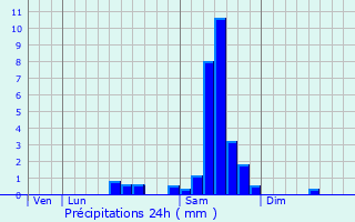 Graphique des précipitations prvues pour Saint-Martin-d