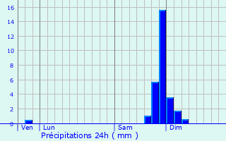 Graphique des précipitations prvues pour Rottier